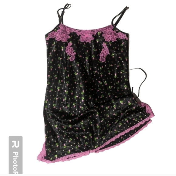 Betsey Johnson Rare Vintage Satin Lingerie Dress Size Medium - Picture 4 of 6